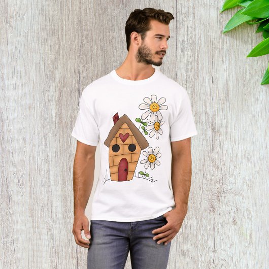 Vogelhaus und Blume T-Shirt