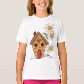 Vogelhaus und Blume T-Shirt (Vorderseite)