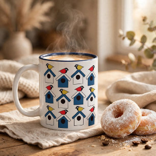 Vogelhaus Vogelhaus Bunt Vögel Vogelhaus Zweifarbige Tasse