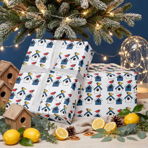 Vogelhaus Vogelhaus Bunte Vögel Vogelhaus Geschenkpapier