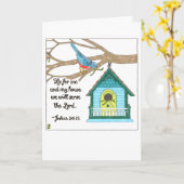 Vogelhaus Willkommen Zuhause Karte (Gelbe Blume)