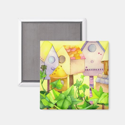 Vogelhäuser Magnet (Vorderseite/Rückseite)