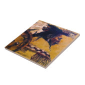 VogelHeaddress und Schild-Keramik-Fliese Fliese (Seite)