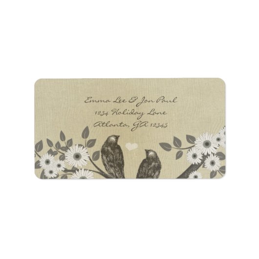 Vogelhochzeit der verzauberten Waldlove Adressaufkleber (Vorne)