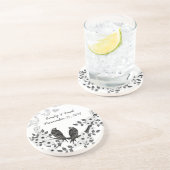 Vogelhochzeit der verzauberten Waldlove Sandstein Untersetzer (Seite)