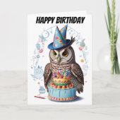 Vogelhühner mit stehendem Hut hinter Kuchen Karte (Vorderseite)