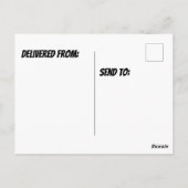 Vogelhühner mit stehendem Hut hinter Kuchen Postkarte (Rückseite)