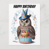 Vogelhühner mit stehendem Hut hinter Kuchen Postkarte (Vorderseite)