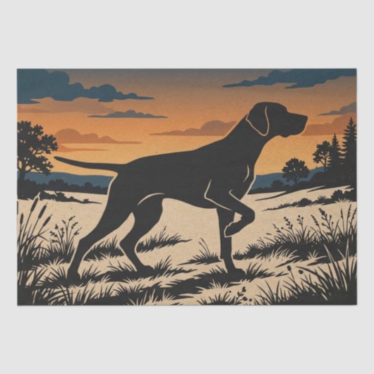 Vogelhund-Silhouette Seidenpapier (Vorderseite)