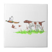 Vogelhund und Fasane Fliese (Vorderseite)