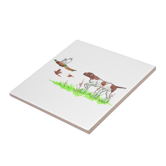 Vogelhund und Fasane Fliese (Seite)