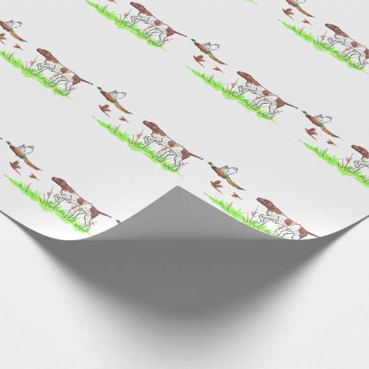Vogelhund und Fasane Geschenkpapier (Ecke)