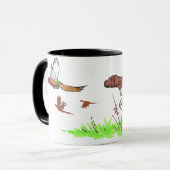 Vogelhund und Fasane Tasse (Vorderseite Links)