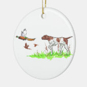 Vogelhund und Fasant Keramik Ornament (Links)