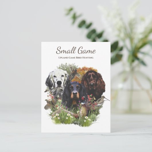 Vogelhund , Vogeljagd in Upland Postkarte (Stehend Vorderseite)
