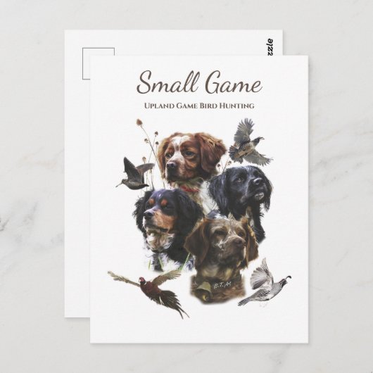 Vogelhund , Vogeljagd in Upland Postkarte (Vorne/Hinten)