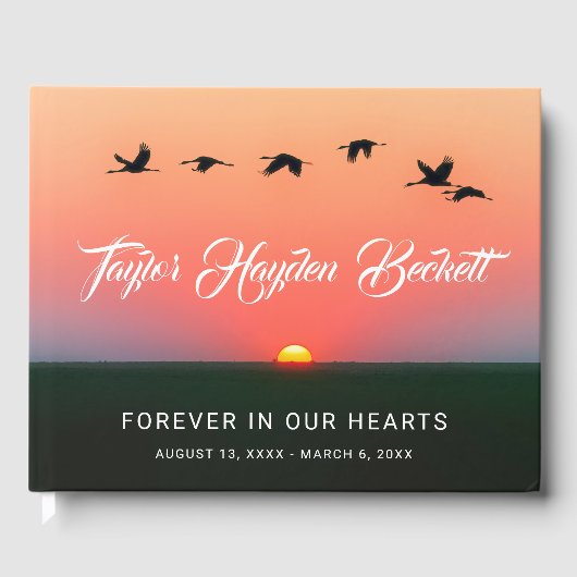 Vogeljagd bei Sonnenaufgang Gedenkfeier Gästebuch (Vorderseite)