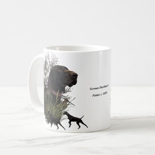 Vogeljagd , deutscher Kurzzeitpointer Kaffeetasse (Vorderseite Links)