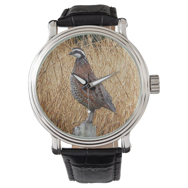 Vogeljagdgeschenke, Bobwhite Quail Junting Armbanduhr (Vorderseite)