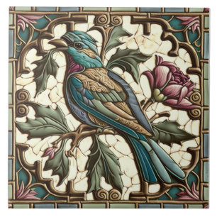 Vogelkacheln - Vintage - Jugendstil Fliese