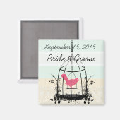 Vogelkäfig Hochzeitsaufkleber oder individuell Magnet (Vorderseite/Rückseite)