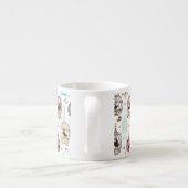 Vogelkäfig-Liebe scherzt Hintergrundmuster Espressotasse (Rückseite)