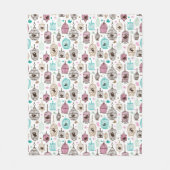 Vogelkäfig-Liebe scherzt Hintergrundmuster Fleecedecke (Vorderseite)