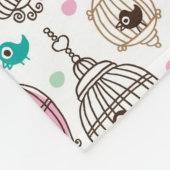 Vogelkäfig-Liebe scherzt Hintergrundmuster Fleecedecke (Ecke)