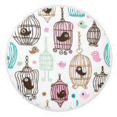 Vogelkäfig-Liebe scherzt Hintergrundmuster Keramikknauf (Vorderseite)