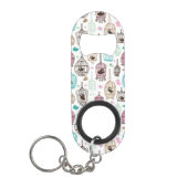 Vogelkäfig-Liebe scherzt Hintergrundmuster Schlüsselbund Flaschenöffner (Vorderseite)
