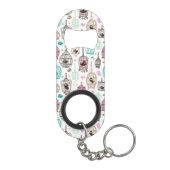 Vogelkäfig-Liebe scherzt Hintergrundmuster Schlüsselbund Flaschenöffner (Rückseite)