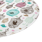 Vogelkäfig-Liebe scherzt Hintergrundmuster Schneidebrett (Ecke)