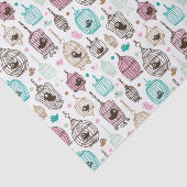 Vogelkäfig-Liebe scherzt Hintergrundmuster Seidenpapier (Ausschnitt)