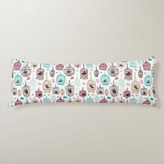 Vogelkäfig-Liebe scherzt Hintergrundmuster Seitenschläferkissen (Vorderseite)