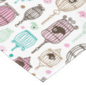 Vogelkäfig-Liebe scherzt Hintergrundmuster Tischdecke (Schrägansicht)