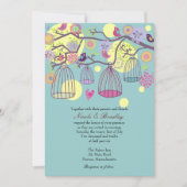 Vogelkäfig-Liebesvögel Einladung Hochzeit (Vorderseite)