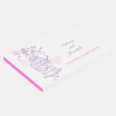 Vogelkäfig lila / rosa Gästebuch (Ecke)