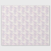 Vogelkäfig lila rosa Hochzeitfolie Geschenkpapier (Flach)