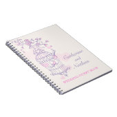 Vogelkäfig lila / rosa Hochzeitstorch Notizblock (Rechte Seite)