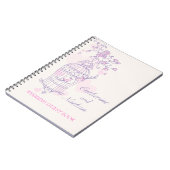 Vogelkäfig lila / rosa Hochzeitstorch Notizblock (Linke Seite)