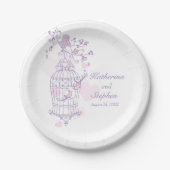 Vogelkäfig Rosa Papiertafel Pappteller (Vorderseite)