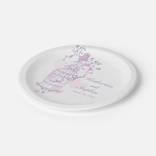 Vogelkäfig Rosa Papiertafel Pappteller (Schrägansicht)