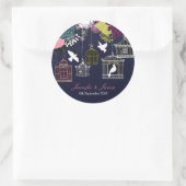 Vogelkäfig-Tauben aus Wildgeflügel Gastgeschenk Ho Runder Aufkleber (Tasche)