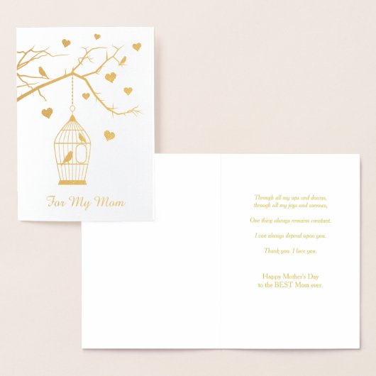 Vogelkäfig und Muttertag im Herzen Folienkarte (Anzeige)