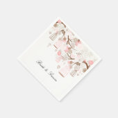 Vogelkäfige und Blume Serviette (Ecke)