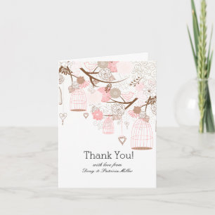Vogelkäfige und Blumen Baumzweig Danke