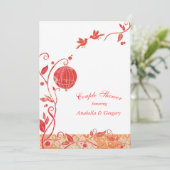 Vogelkäfigvögel Hochzeitsdusche Einladung (Stehend Vorderseite)