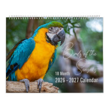 Vogelkalender 18 Monate. Wählen Sie Ihren Startmon