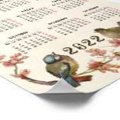 Vogelkalender 2022 Vintag Poster (Ecke)