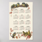 Vogelkalender 2022 Vintag Poster (Vorne)